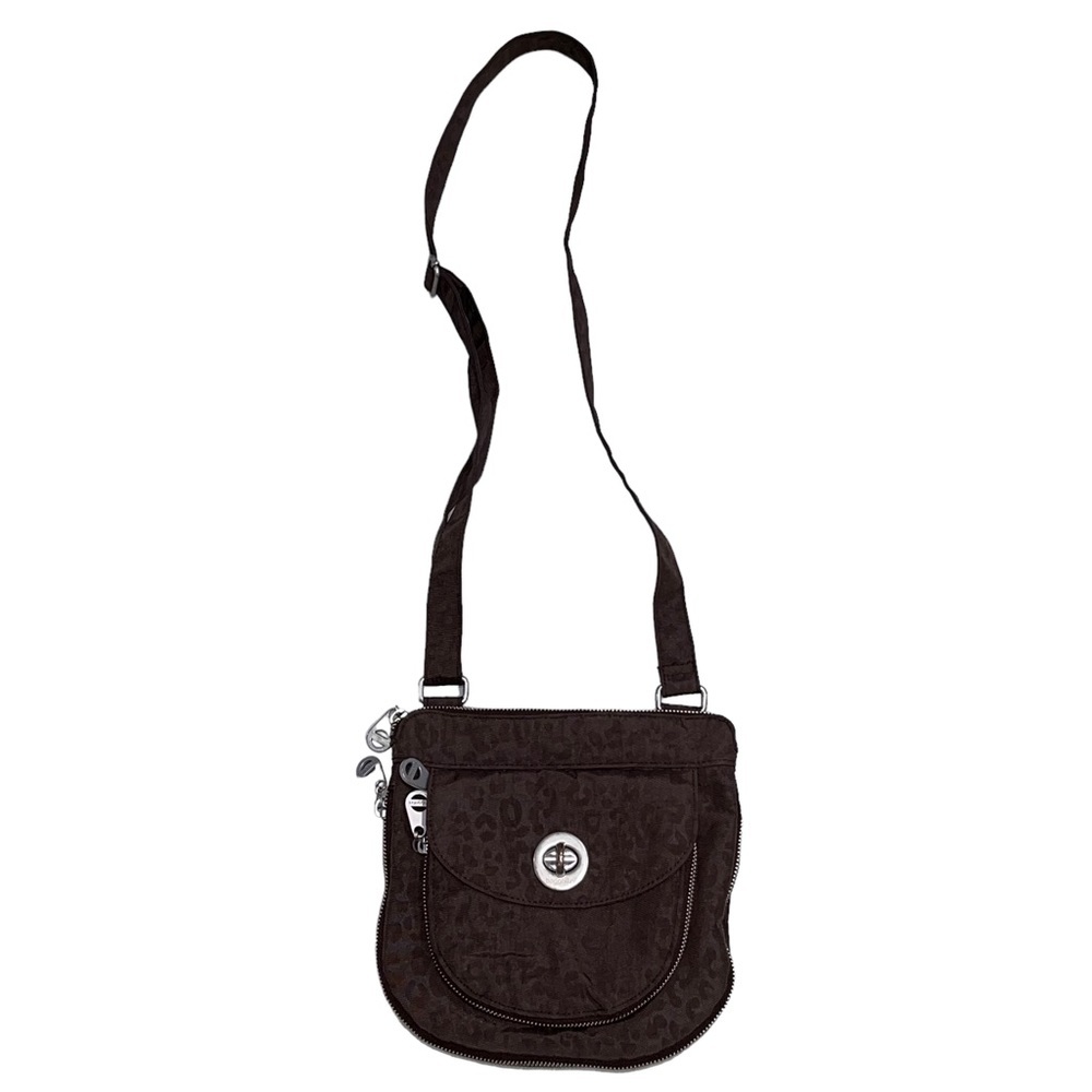 Baggallini Brown Leopard Print Crossbody Purse Bag